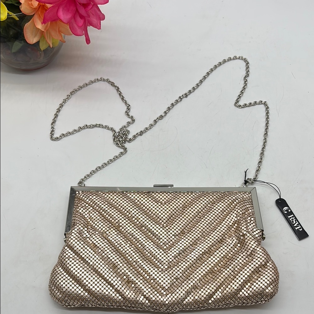 Charming Charlie Elegant Rose Gold Evening Clutch or Crossbody MCB8153I